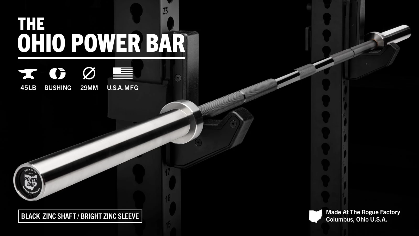 Rogue 45LB Ohio Power Bar - Black Zinc 3 Rogue 45LB Ohio Power Bar - Black Zinc