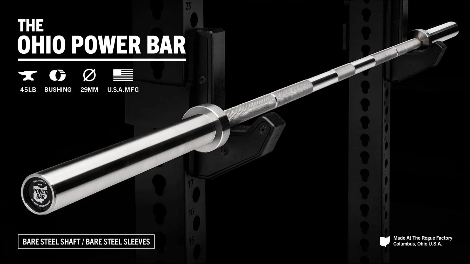 Rogue 45LB Ohio Power Bar - Bare Steel 3 Rogue 45LB Ohio Power Bar - Bare Steel