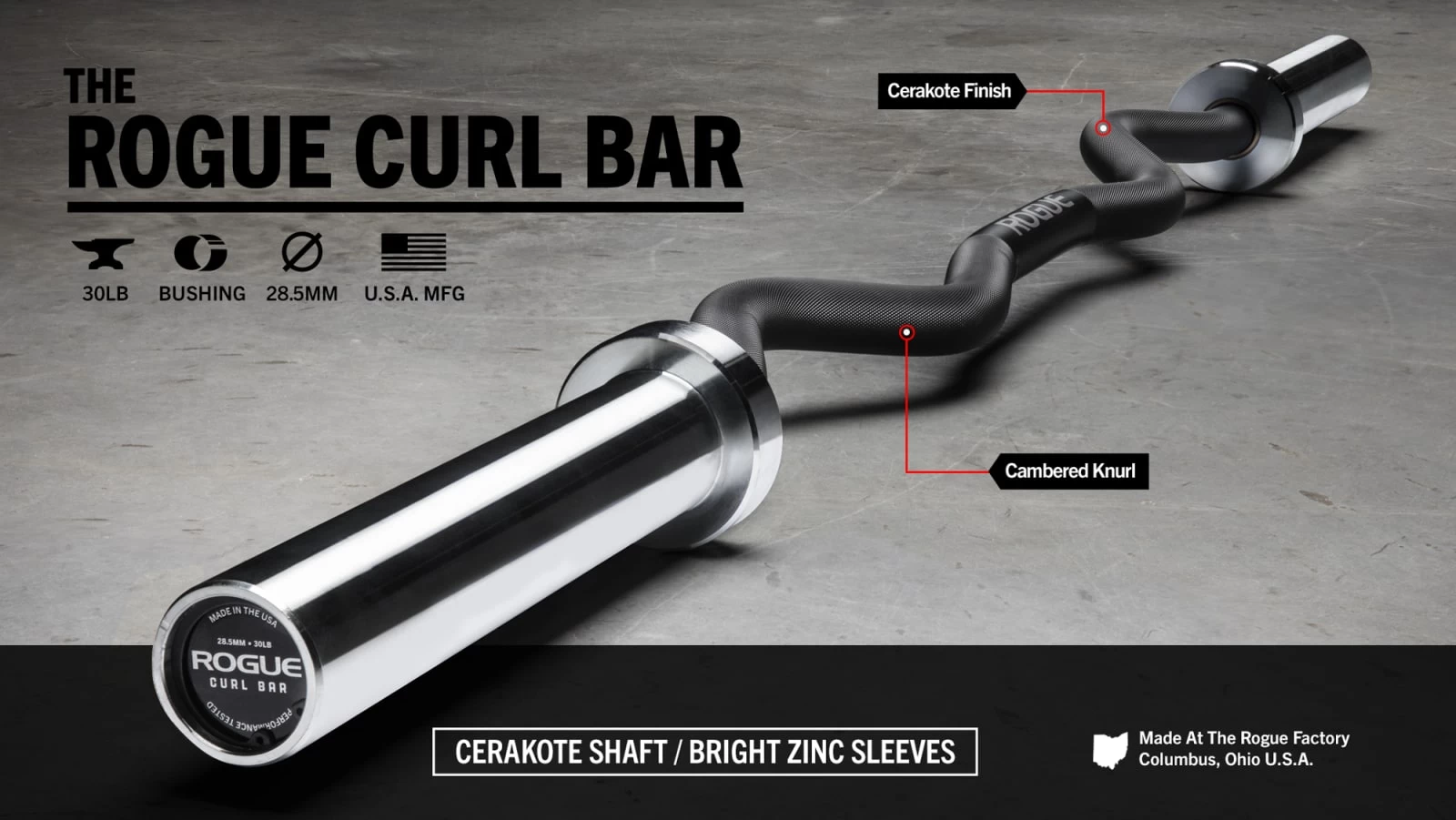 Rogue Curl Bar - Cerakote 3 Rogue Curl Bar - Cerakote